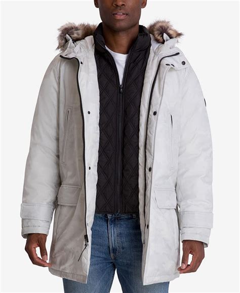 macys mens michael kors snorkel|Michael Kors Men's Hooded Bib Snorkel Parka, Created for .